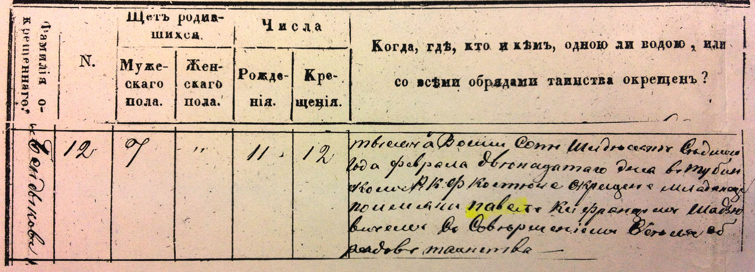 LVIA 1867m Povilo gimimo