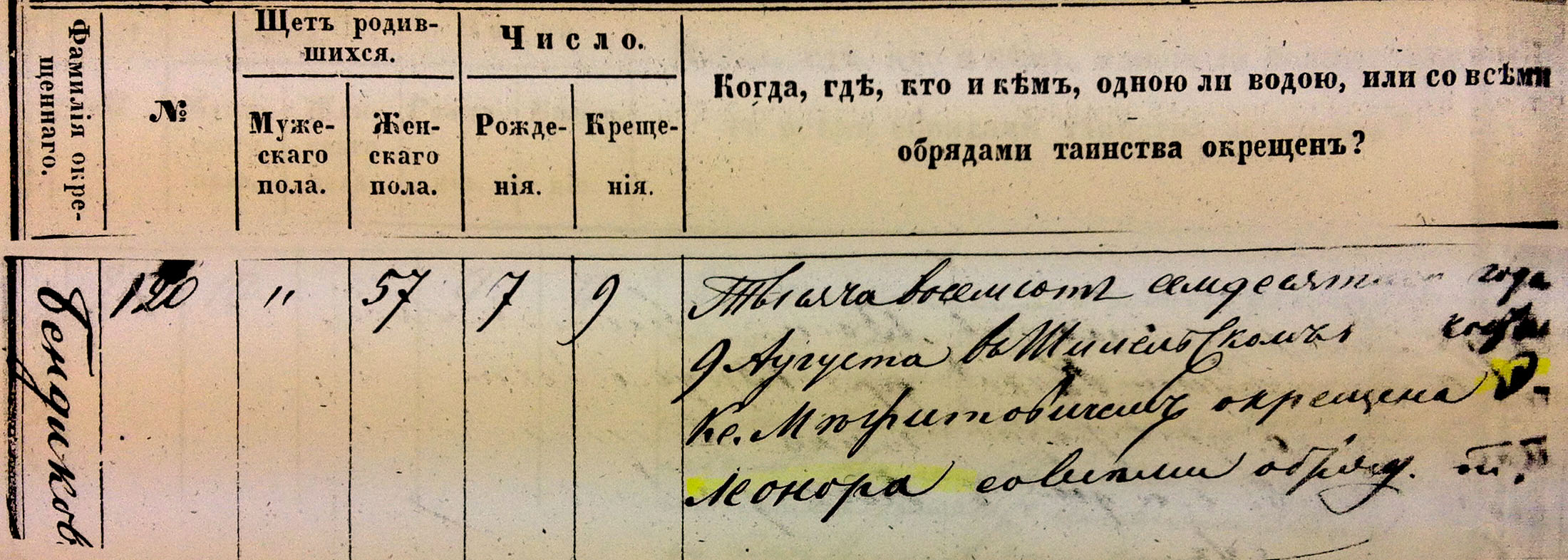 LVIA 1870 08 07 Eleonoros BendikaitesA. gimimo