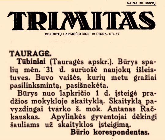 Šauliai Tūbinese