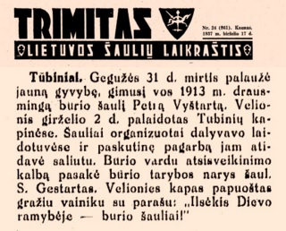 Šauliai Tūbinėse mirė Petras Vištartas1